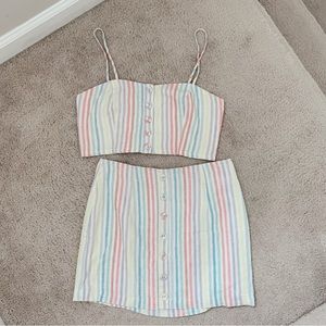 FOREVER 21 striped 2 piece set